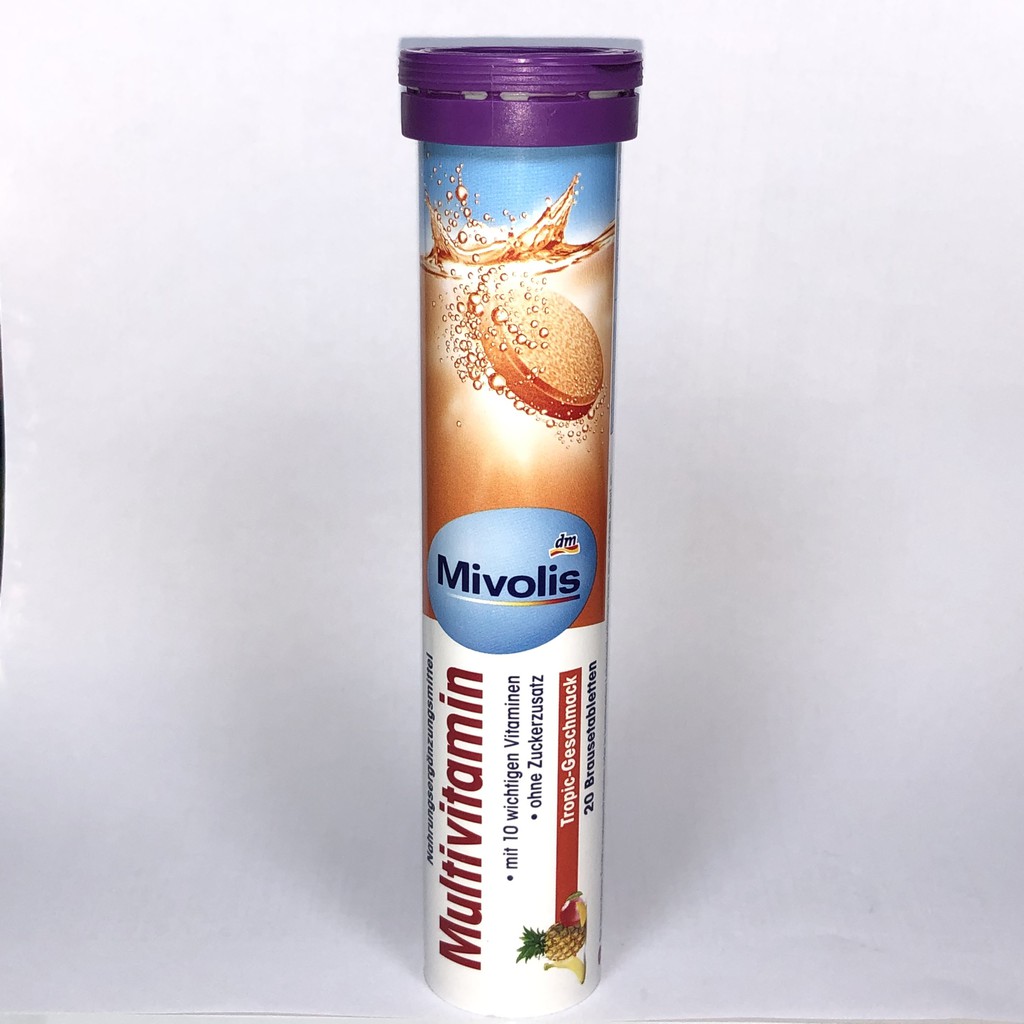 Viên sủi Mivolis Multivitamin vị trái cây tự nhiên - hàng nội địa Đức