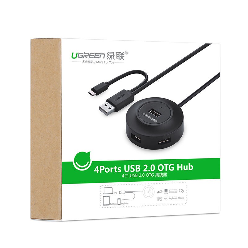 Bộ Chia USB 2.0 4 Cổng Tích Hợp OTG Ugreen 20278