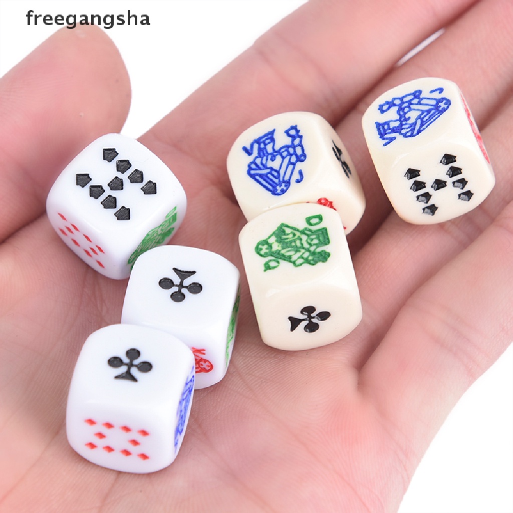[FREG] 10pcs Acrylic Carving Dice 16mm Round Corner High-end Poker Dice For Game FDH