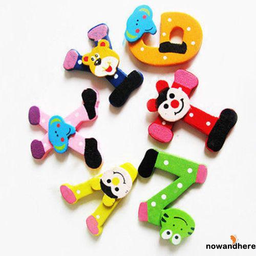 ENH-26 Magnetic Letters A-Z Wooden Fridge Magnets Baby Kid Education Toys