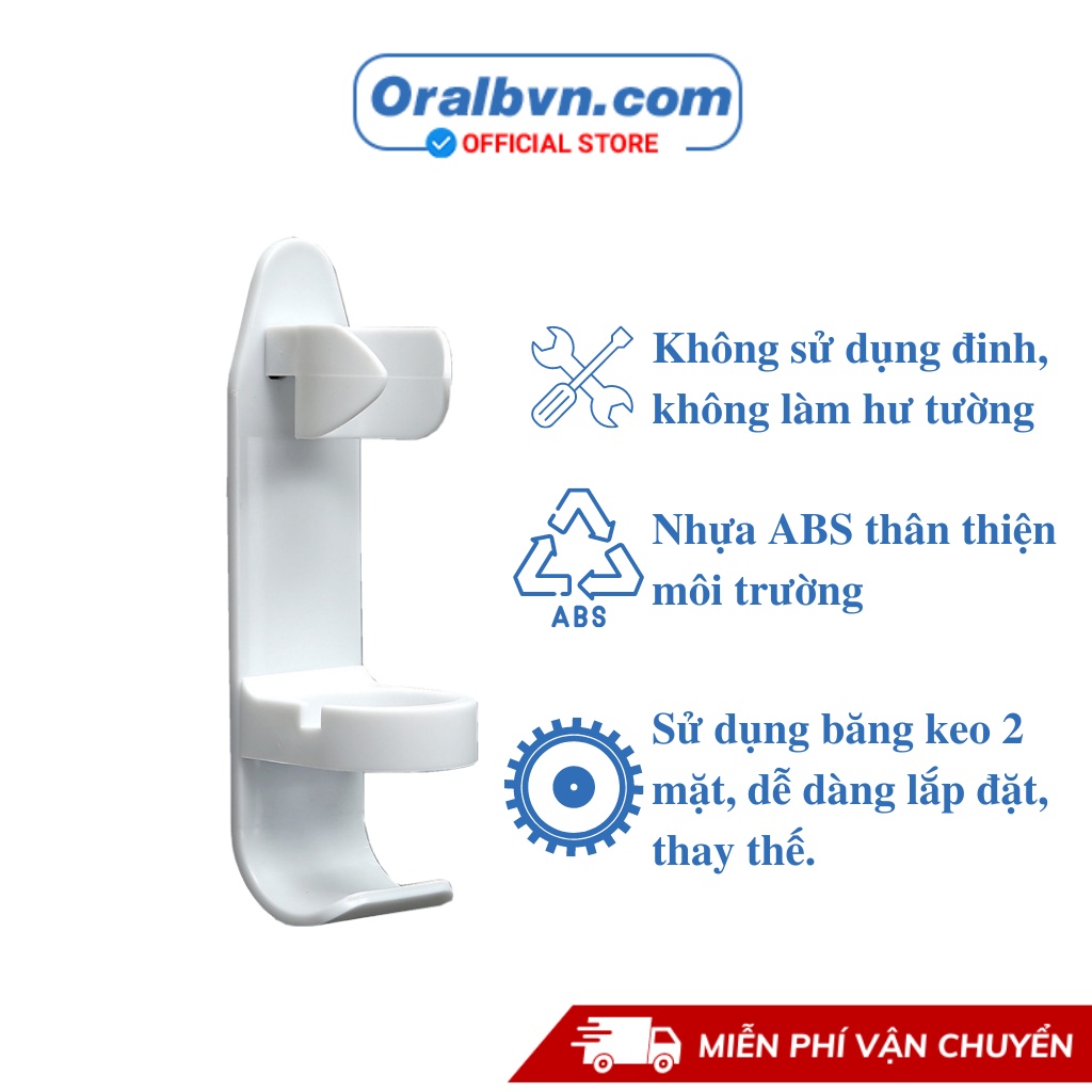 Giá treo bàn chải, móc treo bàn chải điện chất liệu ABS dễ lắp đặt (sử dụng được cho hầu hết các loại bàn chải điện)