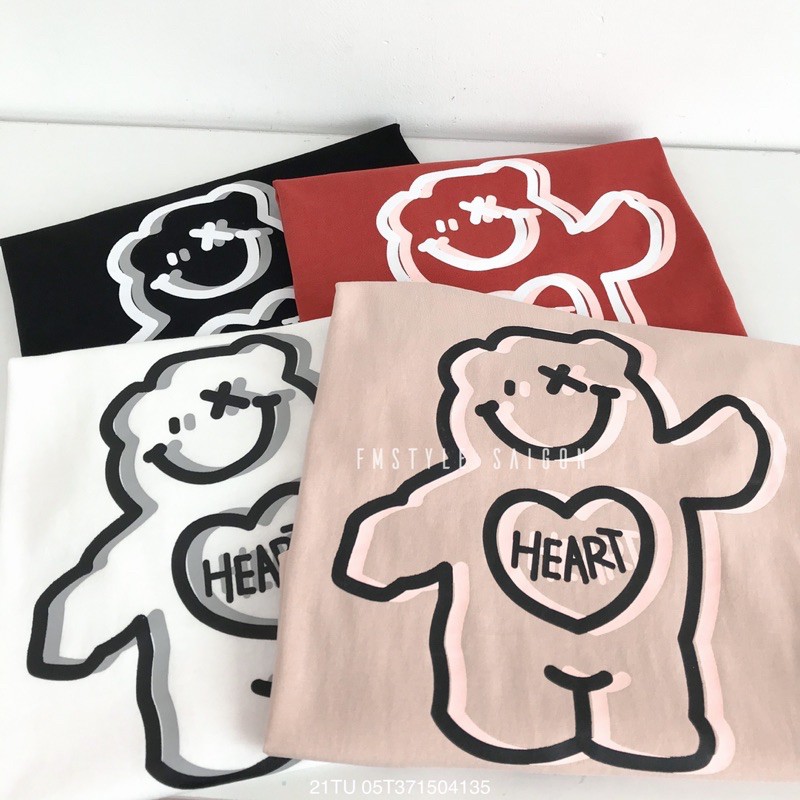 Áo thun tay ngắn in hình gấu cười ulzzang thời trang nữ Fmstyle Saigon 21TU05T371504 | BigBuy360 - bigbuy360.vn