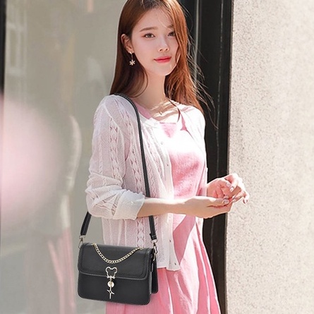 Túi Đeo Vai Hình Vuông Cỡ Nhỏ Phối Dây Xích Thời Trang Mùa Hè Chất Lượng Cao Cho Nữ