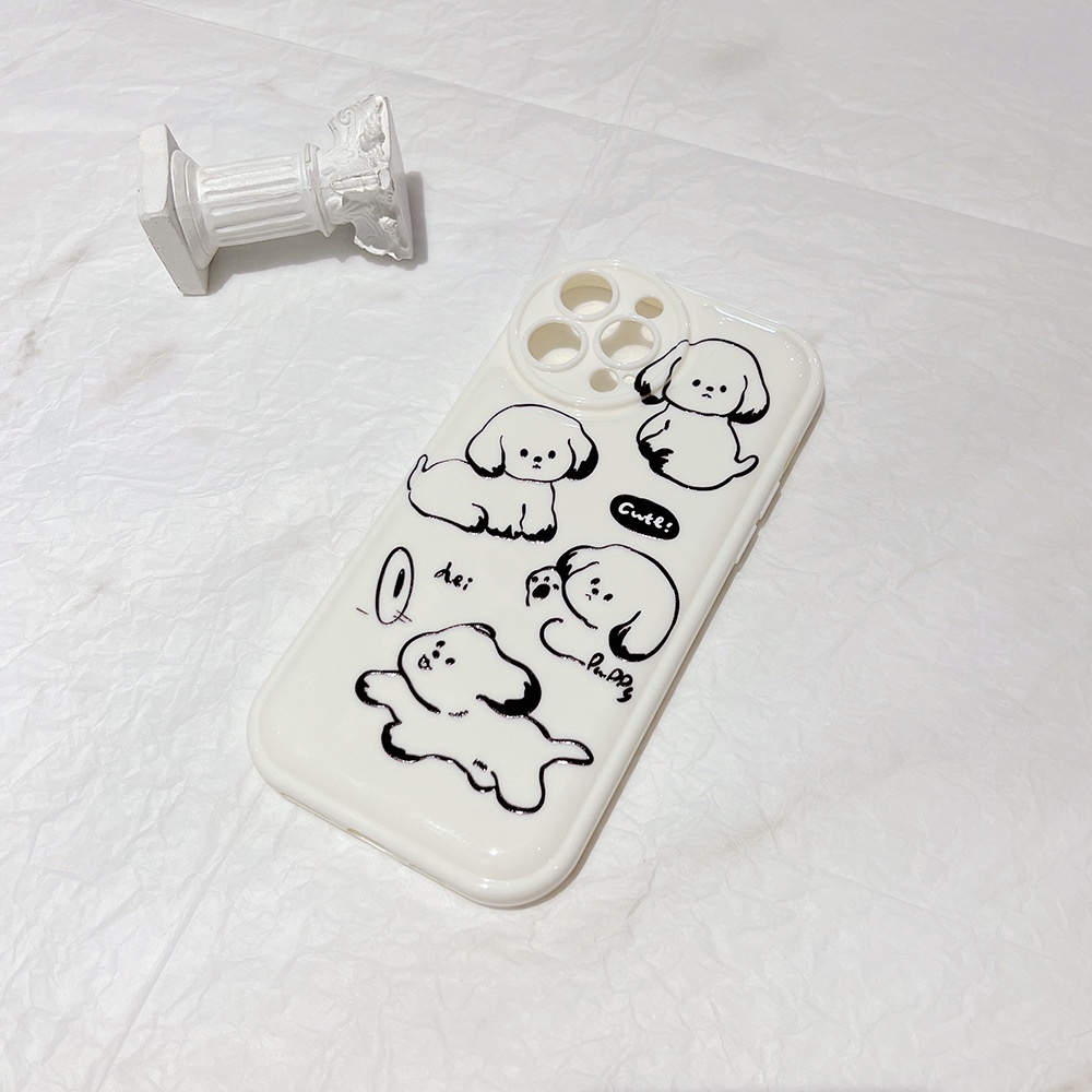 Ốp Điện Thoại tpu Dẻo In Hình Chó Đáng Yêu Chống Sốc Cho iphone 11 12 13 pro max mini XR XS 7 8 plus