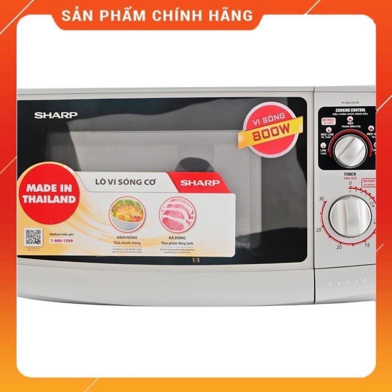 [Chính hãng-Lỗi 1 đổi 1] Lò vi sóng Sharp có nướng R205VN | RG223VN | RG225VNS 20 lít | R20A1-S 22 lít 800W (BH 1 năm)