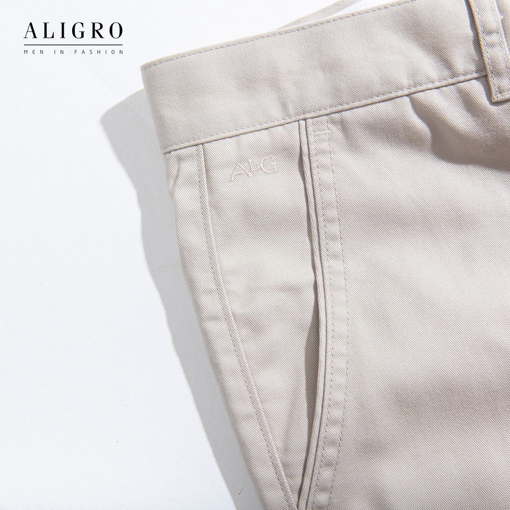 Quần kaki nam basic trơn ALIGRO co giãn màu be thoải mái thiết kế đứng dáng mang đến cho phái mạnh ALGK34