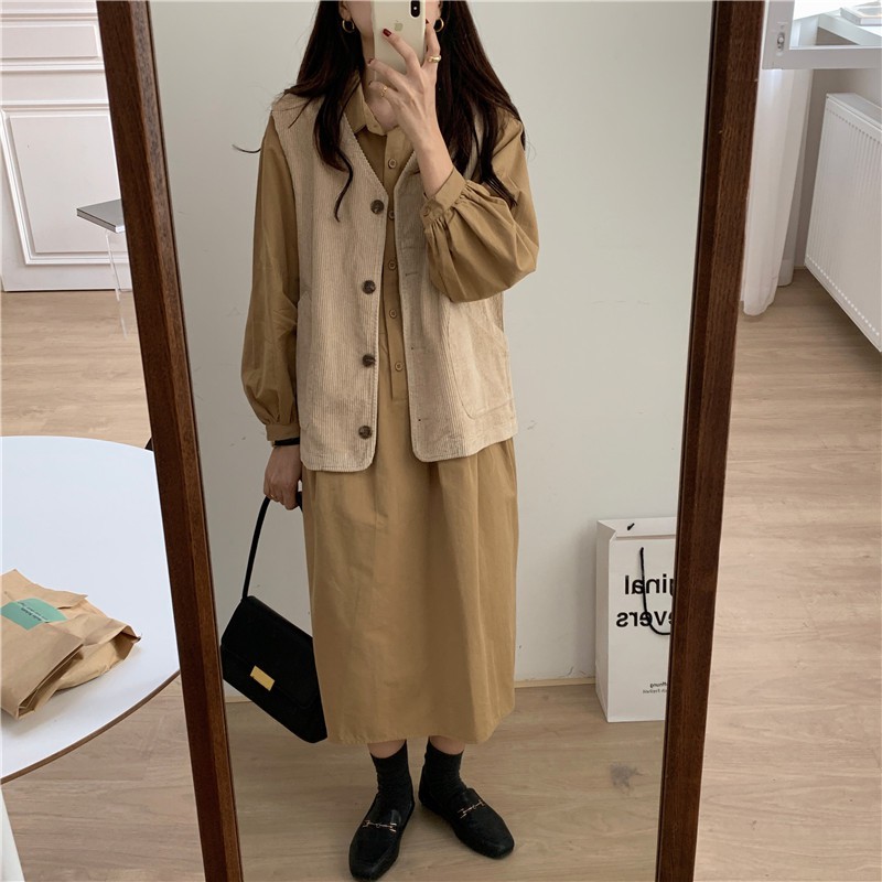 Đầm Maxi Dài Tay Trơn Màu Xinh Xắn 40147