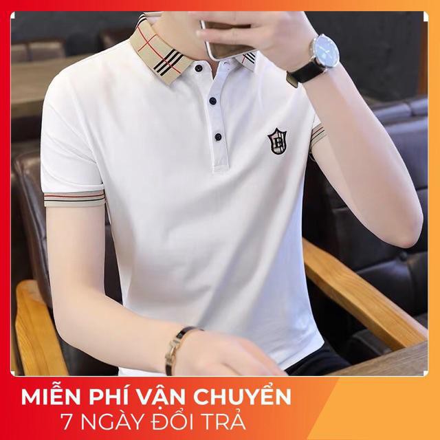 Áo thun nam tay ngắn logo B thời trang chất liệu cotton bền, mịn