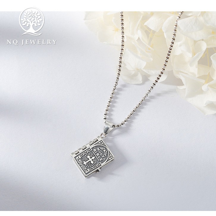 Charm bạc mặt dây chuyền sách kinh thánh bạc - NQ Jewelry
