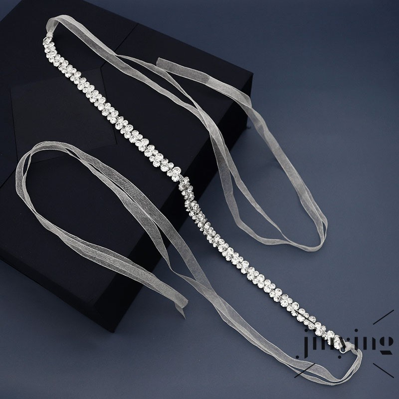 GETNOIVAS Thắt lưng đính đá nhân tạo phong cách sang trọng cho cô dâu