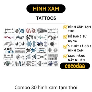Hình Xăm Dán - Combo 30 Hình Xăm Tạm Thời Giao Ngẫu Nhiên, Dễ Sử Dụng 5290 [FREESHIP]