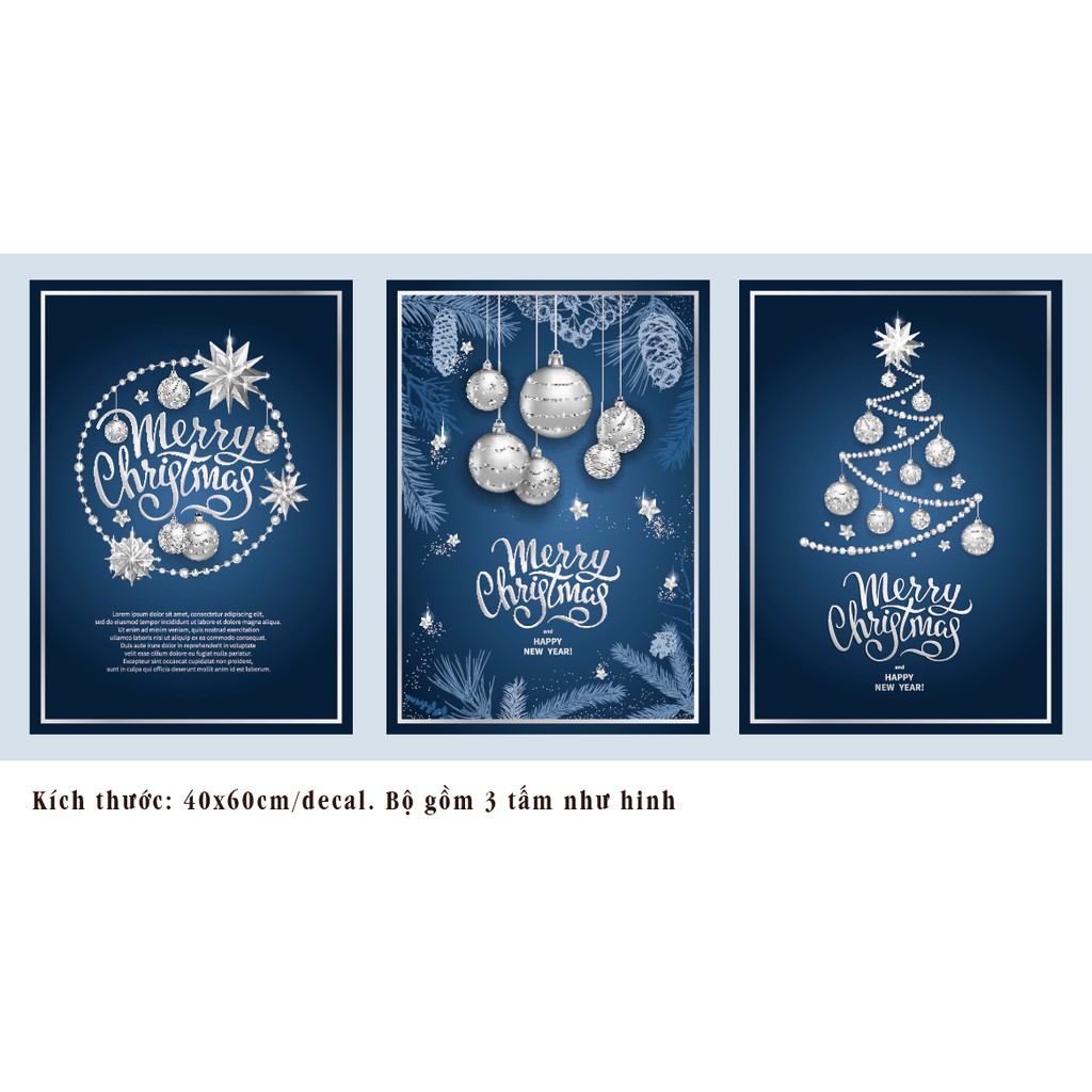 Decal dán kính dán tường chủ đề Giáng sinh, noel, Poster giáng sinh