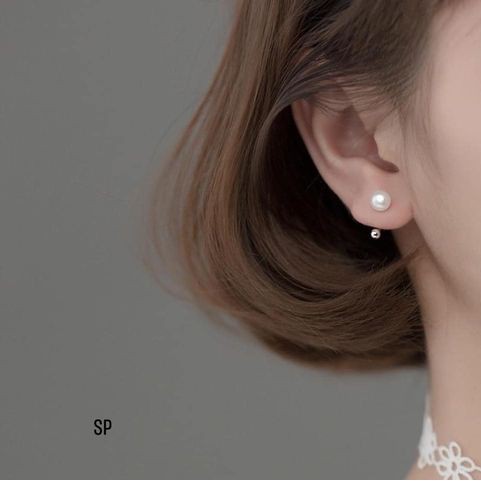 Khuyên bạc gắn hạt trai nhân tạo / Bông tai bạc nữ nhỏ xinh/ Nụ bạc bibi silver