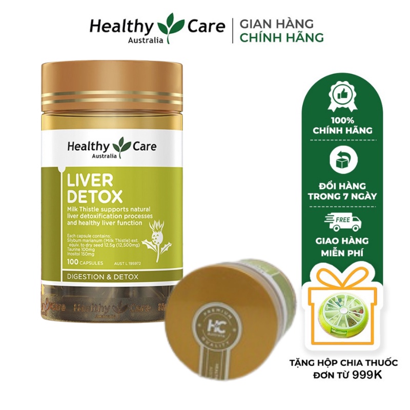 Viên uống thải độc gan Healthy Care Liver Detox 100 viên
