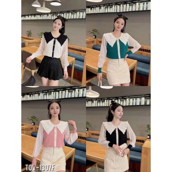 💝💝ÁO LEN CỔ SEN TAY VOAN SẴN HÀNG _tongkhotovan