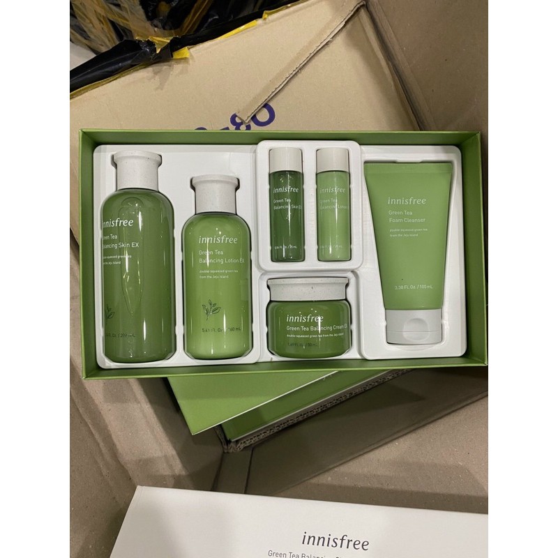 Bộ Dưỡng da trà Xanh Innisfree Green Tea balancing skin 6 món