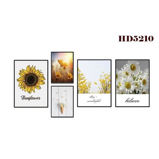 Set  5 Tranh Treo Tường( HD5210) in công nghệ uv trên formex cứng hiện đại, tranh tặng kèm phụ kiện