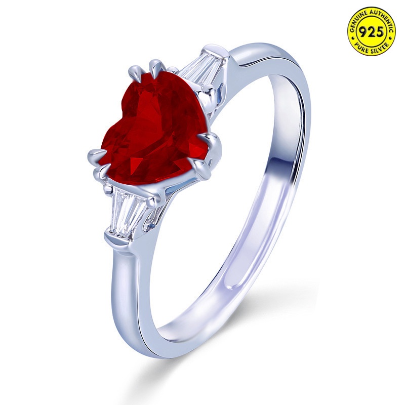 Nhẫn đeo tay hình trái tim đỏ và chim bồ câu phong cách Âu Mỹ