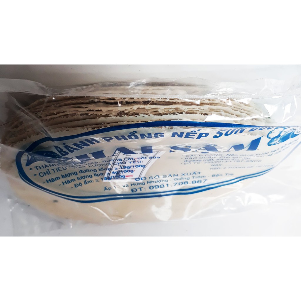 Bánh phồng nếp mặn Sơn Đốc đặc sản Bến Tre 50 cái chưa nướng | BigBuy360 - bigbuy360.vn