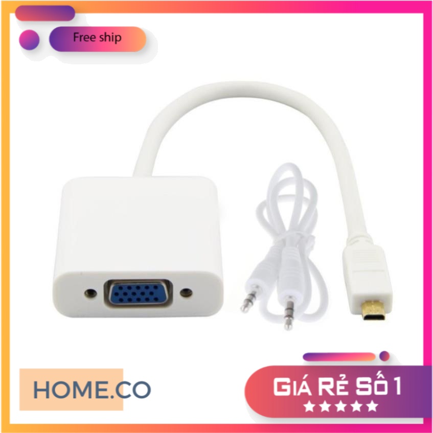 Cáp chuyển đổi HDMI sang VGA có âm thanh, HDMI to vga có âm thanh, dây chuyển từ hdmi sang vga, dây kết nối máy chiếu