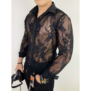 Áo sơ mi lưới tay dài nam