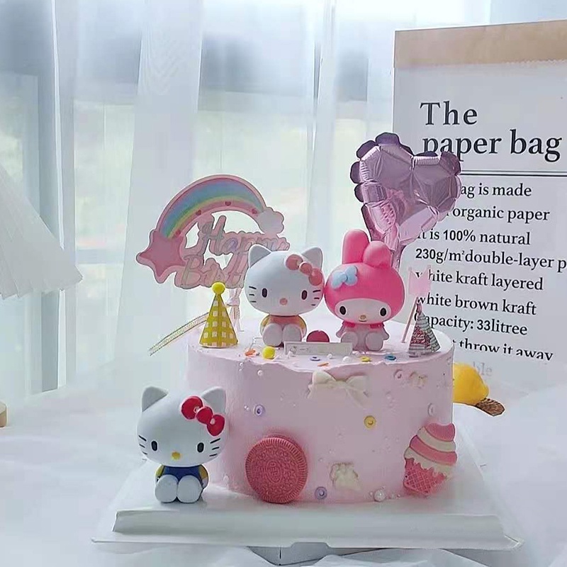 Phụ Kiện Trang Trí Bánh Kem Hình Mèo Hello Kitty