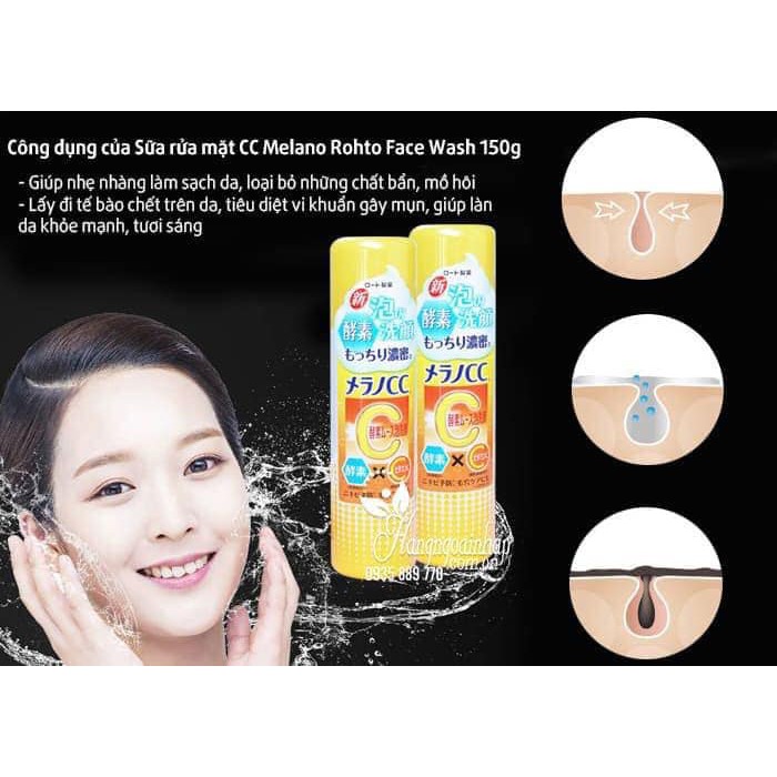 Sữa rửa mặt CC Melano Rohto Face Wash 150g của Nhật Bản