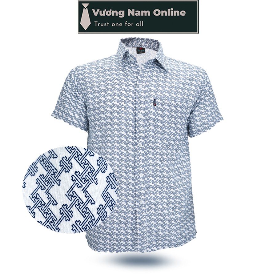 Áo sơ mi nam form rộng họa tiết trung niên ngắn tay vải cotton VN14D | BigBuy360 - bigbuy360.vn