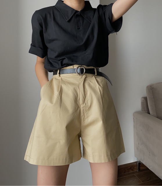 Áo polo trơn Audrey đen/trắng freesize 645 | BigBuy360 - bigbuy360.vn