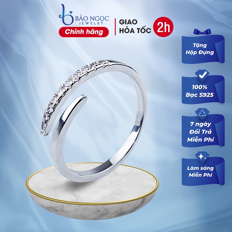 Nhẫn Bạc Đính Đá Cá Tính Cho Nữ N2458 Bảo Ngọc Jewelry