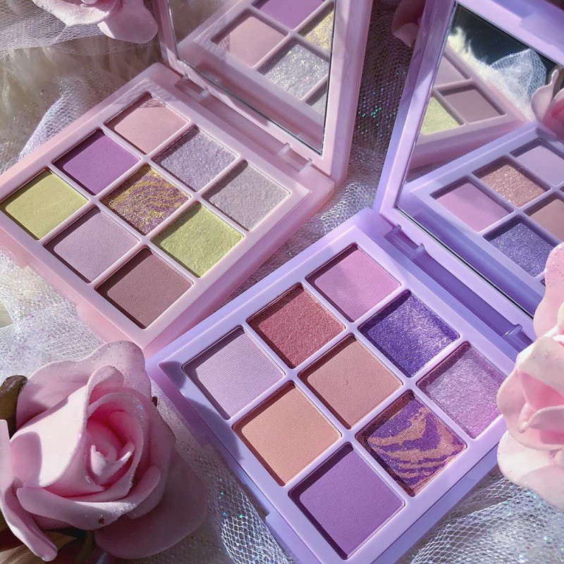 [Hàng mới về] Bảng Phấn Mắt 9 Màu Lì Và Ánh Nhũ Kết Hợp Trang Điểm Hàng Ngày Lâu Trôi