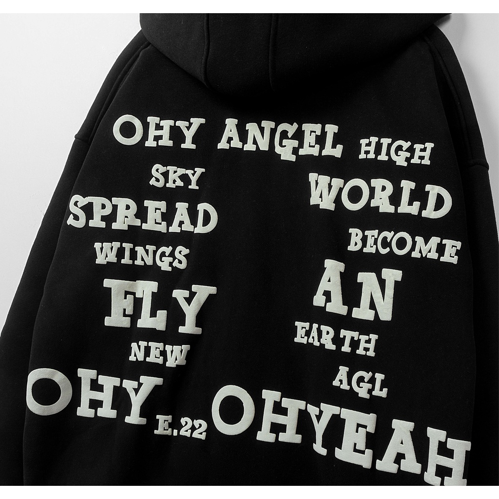 Áo Hoodie Zip 2 Lớp Unisex Local Brand OHYEAH ANGEL