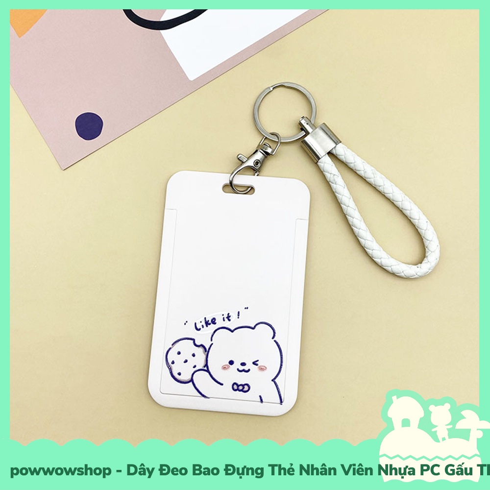 [Sẵn VN - Hỏa Tốc] Dây Đeo Thẻ Bao Thẻ Nhân Viên Nhựa PC Phong Cách White Milk Gấu Thỏ Bear Rabbit Cute Days
