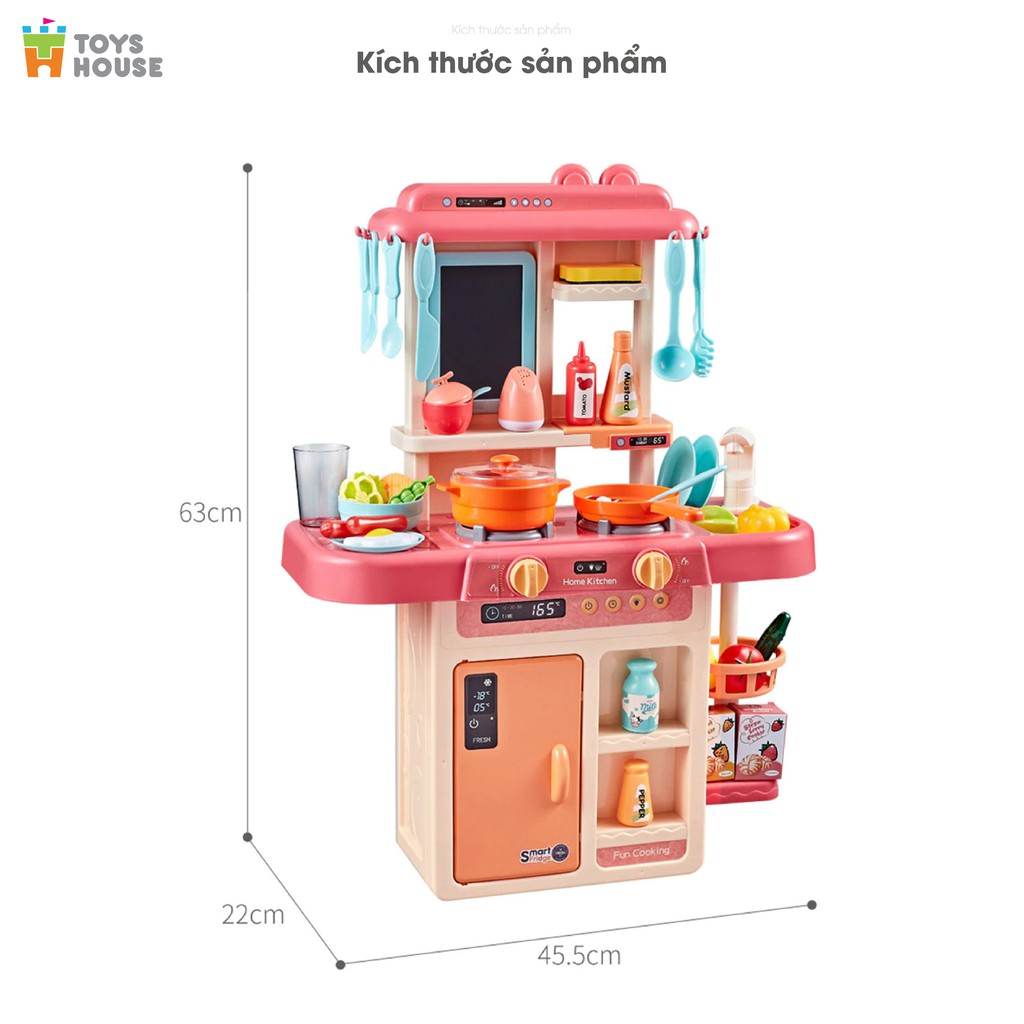 Bếp đồ chơi cho bé ( đồ chơi nấu ăn ) Bao gồm 36 món có vòi nước và bảng vẽ Toyshouse 889-169