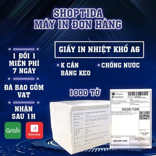 Giấy in nhiệt A6 Shoptida 500 tờ/ tệp, kích thước 10*15cm 3 lớp tự dán chống nước, sử dụng cho máy in đơn hàng SP46