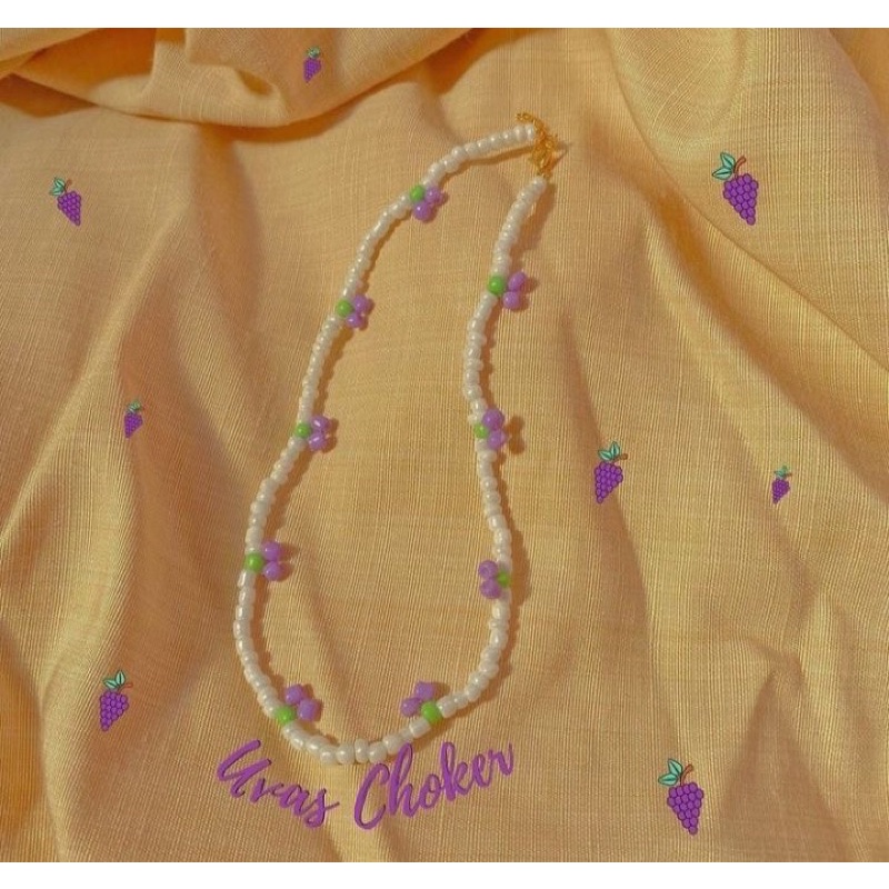Phụ kiện vòng tay, vòng cổ hình nho tím pastel 🍇🍇