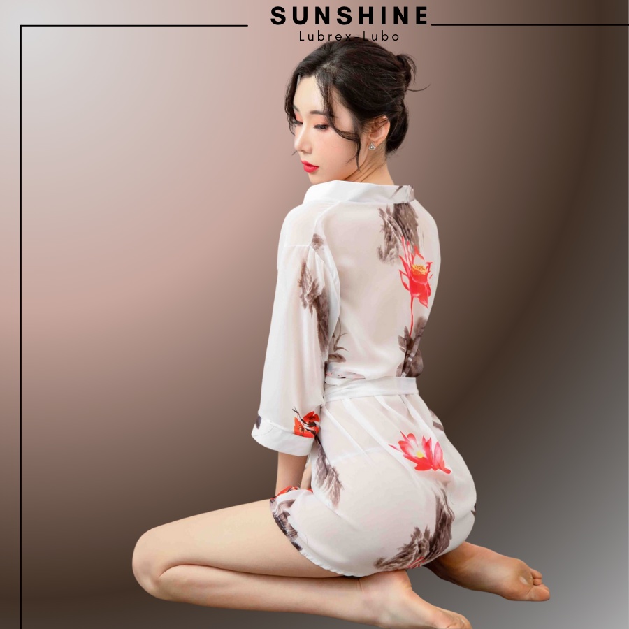 Áo Choàng Kimono Voan Hoa Xuyên Thấu Gợi Cảm- SUNSHINE LUBREXLUBO-KMN1084