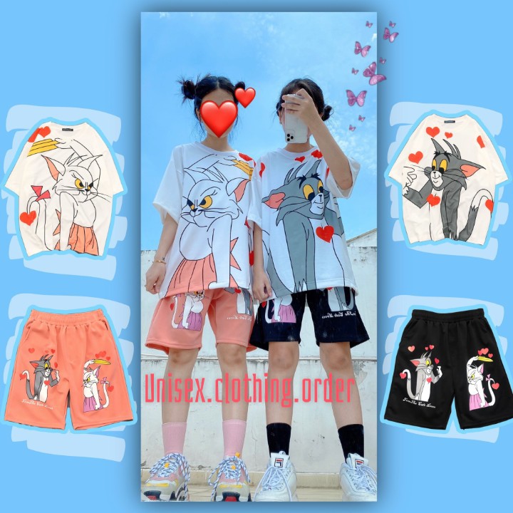 UNISEX - SET CARTOON - SHORT CARTOON - SET TOM AND JERRY - SHORT HOẠT HÌNH - ÁO THUN TOM AND JERRY