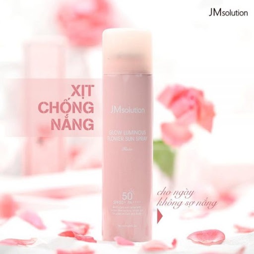 Xịt Chống Nắng Dưỡng Sáng Da Chiết Xuất Hoa Hồng Jmsolution Glow Luminous Flower