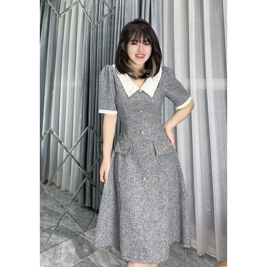 Váy dạ nữ thiết kế đầm dạ chữ a tiểu thư dự tiệc xinh xắn