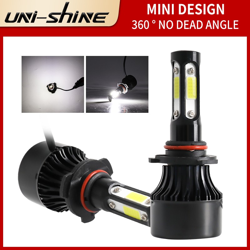 UNI-SHINE Bóng Đèn Pha Led 4 Mặt 10000lm H4 H1 H7 H8 H9 H11 H16 9005 Hb3 9006 Hb4 3000k 6000k 8000k Cho Xe Hơi