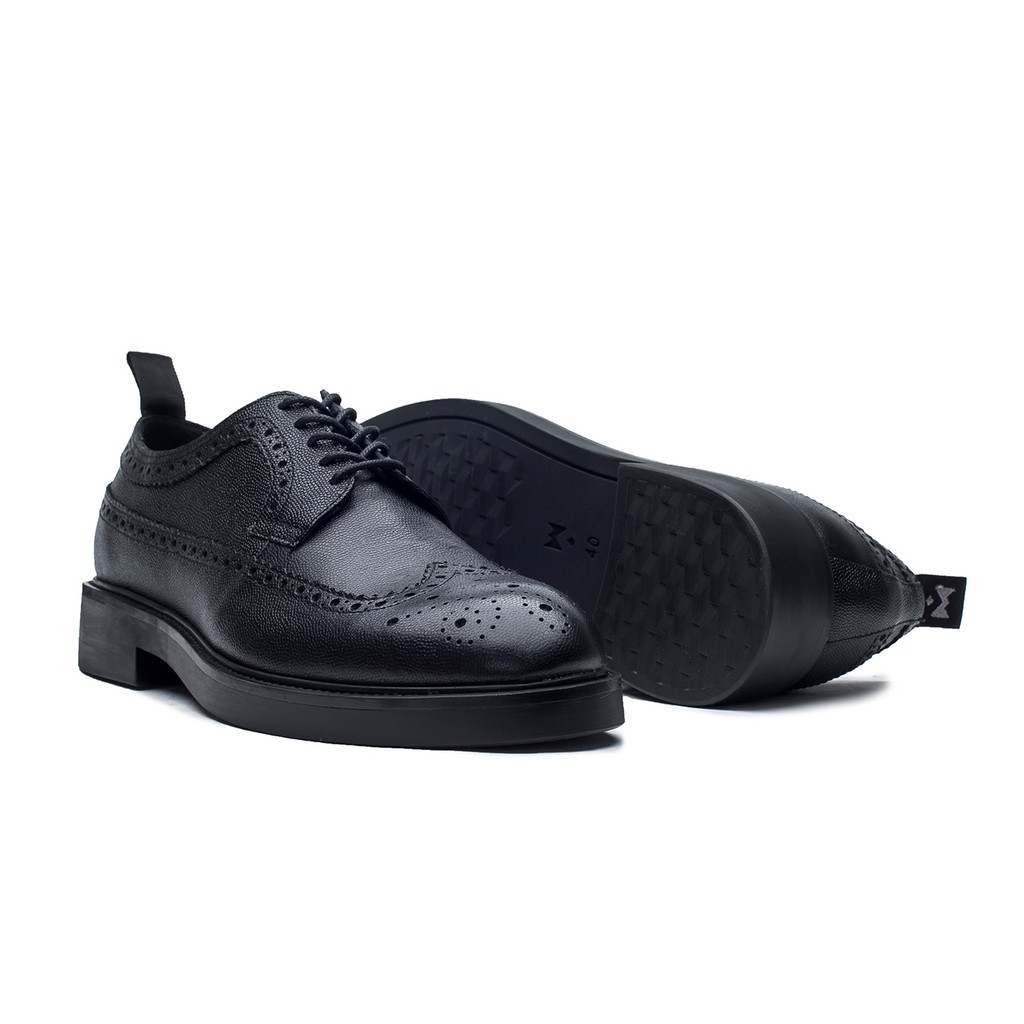 Giày tây THE WOLF modern derby - Black grain