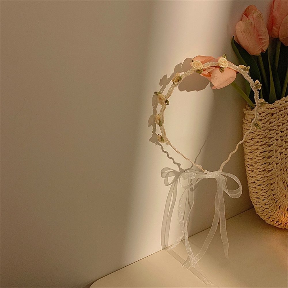 Băng Đô Cài Tóc Đính Hoa Ngọc Trai Thời Trang Cho Nữ