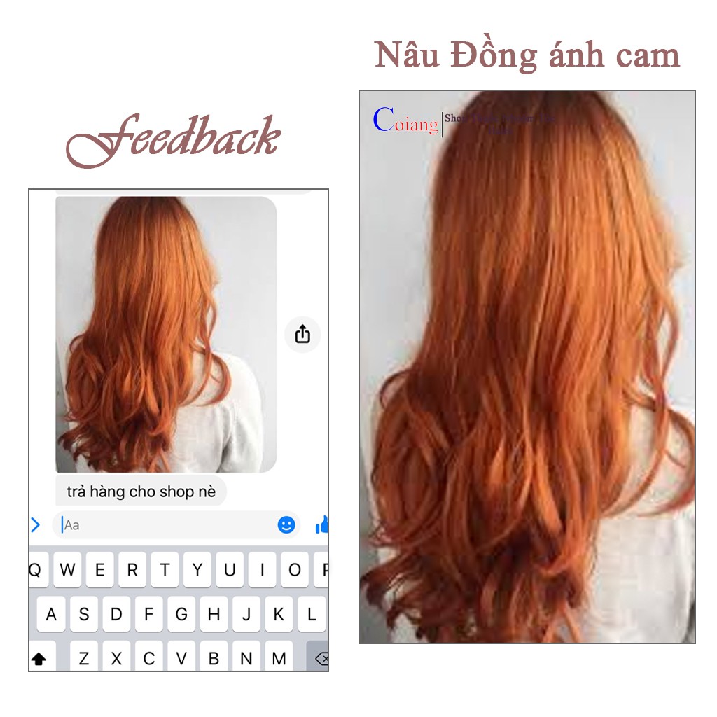 Thuốc nhuộm tóc màu NÂU ĐỒNG ÁNH CAM không cần thuốc tẩy tóc Chenglovehairs, Chenglovehair