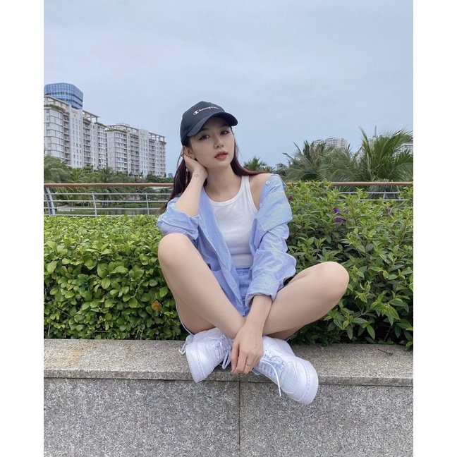 Set Somi năng động cá tính trendy TAY DÀI gồm áo somi sọc tay dài và quần short sọc