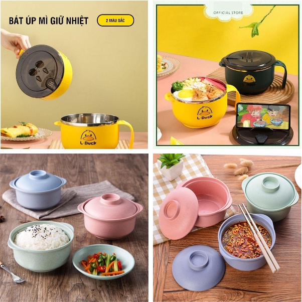 NỒI LÚA MẠCH CÓ NẮP - TÔ ĂN MÌ HÌNH CON VỊT