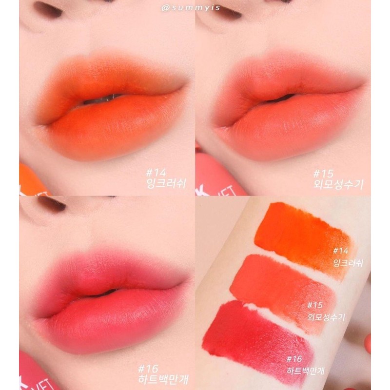 ( Sẵn 1-16 - Mới 2019 ) Son kem Peripera Ink Velvet Lip Tint