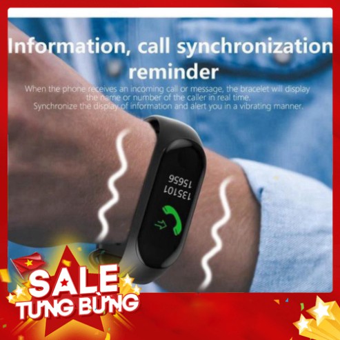 [FREE SHIP] 💥BẢO HÀNH 1 NĂM💥 Vòng Tay Đồng Hồ Thông Minh Band M3 CHÍNH HÃNG - Đồng hồ theo dõi sức khỏe, Chống Nước💥S