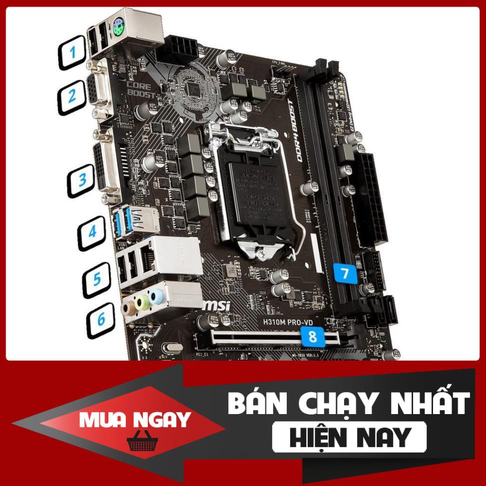 Bo mạch chủ Mainboard MSI H310 PRO-VD (Chipset Intel H310/ Socket LGA1151/ VGA onboard)