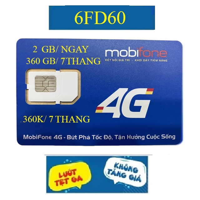 Sim 4G Mobifone FD60 -3FD60 - 6FD60 - 12D60 gói 75GB/tháng - sử dụng DATA 1 năm Phí gia hạn chỉ 60k/tháng